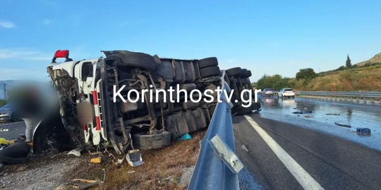 Ανατροπή νταλίκας: Τι συνέβη στο φορτηγό και τούμπαρε!