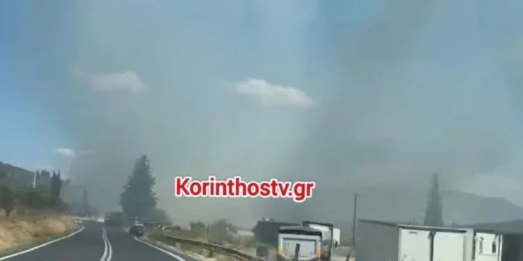 Φωτιά στην Κορινθία: Αυξημένη κίνηση και προβλήματα στην Εθνική Οδό